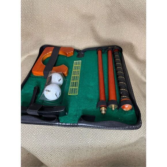 Golf Putting Set Executive Travel Collapsible Putter Office Golfing Case Kit - Picture 4 of 9